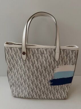 Sam Edelman Cream and Blue Patterned Tote